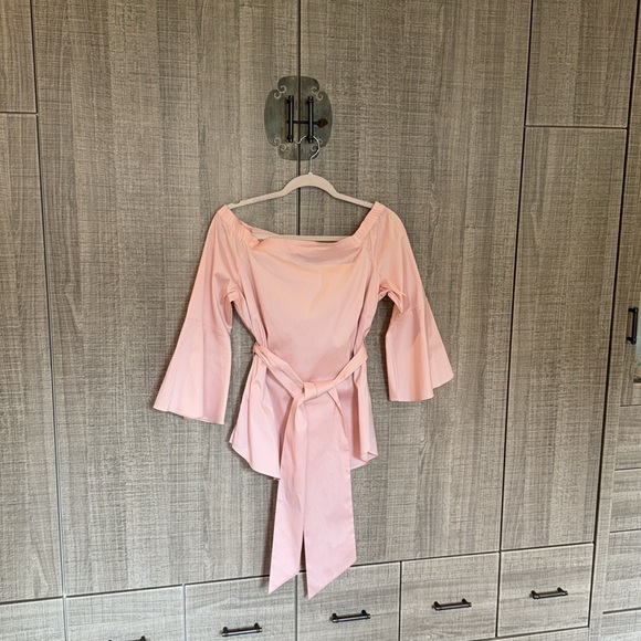White House Black Market Off-Shoulder‎ Blouse With Belt - Picture 10 of 17